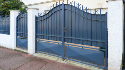 portal grey classic neo retro metal home gate classic old ancien house garden gray door