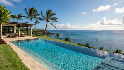 An infinity pool extending into the underwater depths creating a seamless transition between luxury living and the aquatic world.