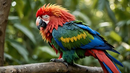 Obraz premium The Parrot of the Enchanted Jungle