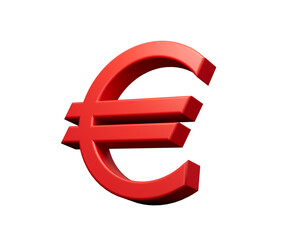Obraz premium 3d Realistic Red Euro Money Icon 3d illustration 