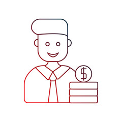 auditor gradient icon with white background vector stock illustration