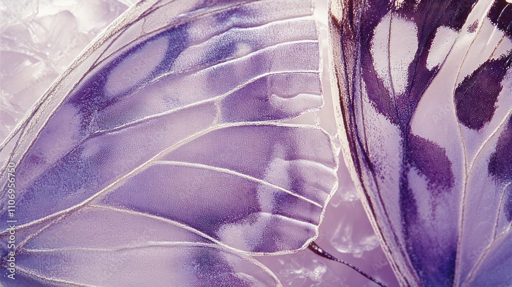 Poster Close-up of delicate butterfly wings showcasing intricate patterns and textures.