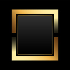 Luxury realistic gold frame isolated on black background