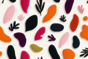 Fototapeta premium Colorful abstract organic shapes seamless pattern background design