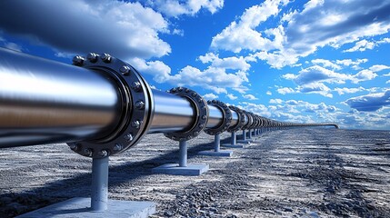 A digital pipeline representation of SaaS and automation solutions transforming industries Stock Photo with side copy space