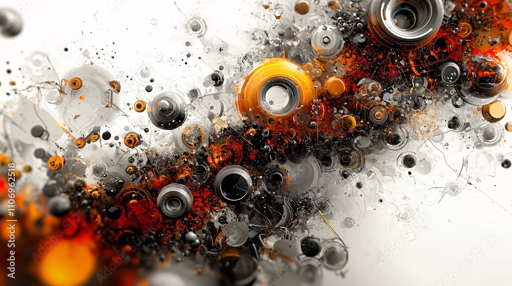 Aufkleber An abstract visualization of AI and SaaS tools revolutionizing enterprise workflows Stock Photo with side copy space