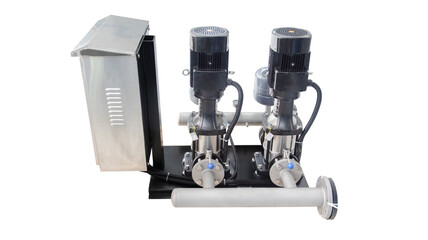water pumping system vertical pump two pumps white background separator