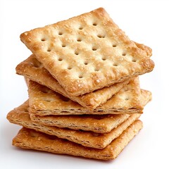Fototapeta premium Abstract style representation of crackers, isolate on a white background, focusing on unique shapes and designs.