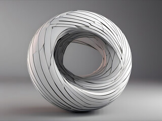 Abstract 3D Rendering of Ellipsoid Rotating realistic modern