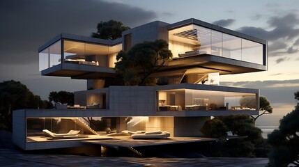 Obraz premium Generated designs influencing the evolution of modern architecture.