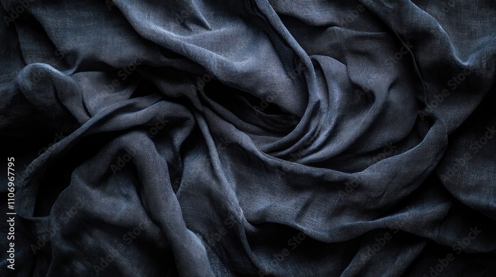 Poster A close-up view of dark, textured fabric creating a sense of depth and elegance.
