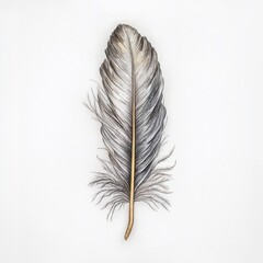 Obraz premium Feather isolated on a white background, realistic texture, natural details, soft look