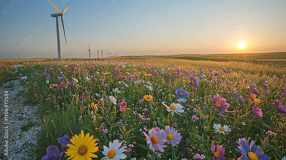 Poster a sustainable data center designed with energy-efficient cooling technologies stock photo with side 