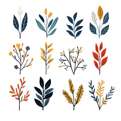 Colorful Artistic Floral and Leaves Pack
