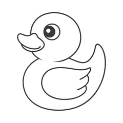 Swan Outline Vector Illustration for Kids Coloring Pages.