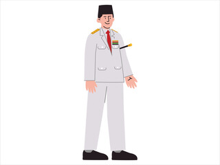 Soekarno Bung Karno Indonesia first president proclaimer independence warrior hero politician leader historic patriotic Sukarno icon set design colorful