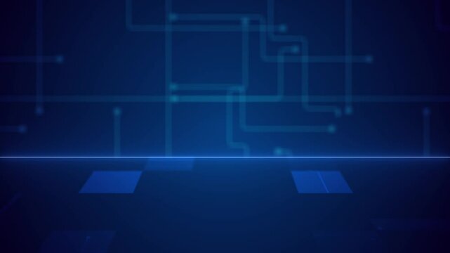 Dark blue digital technology circuit lines background