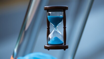 Hourglass on sand representing time passing