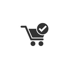 Shopping cart in trendy design style icon isolated on transparent background