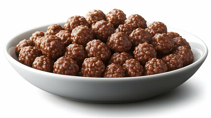 Chocolate Cereal Balls in Bowl: Sweet Treat