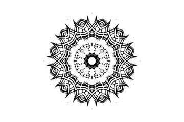 Detailed Mandala Art Featuring Leaves and Radiating Lines
