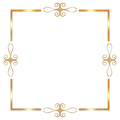 Classic Bronze Square Text Frame or Border Isolated on White