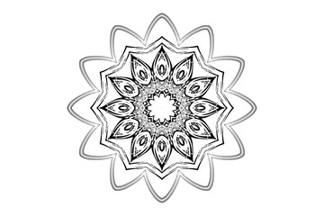 Detailed Mandala Design with Radiating Star and Circular Motifs
