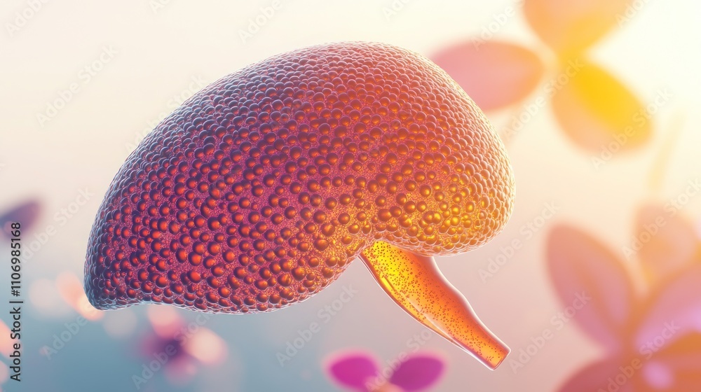 Poster A stylized representation of a fruit, showcasing its texture and vibrant color.