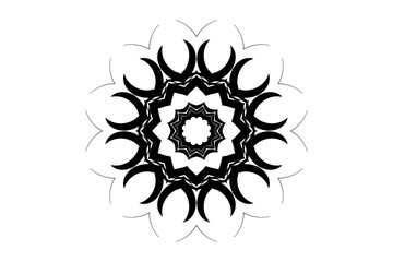Symmetrical Mandala Art Featuring Eight Petal Flower Motif

