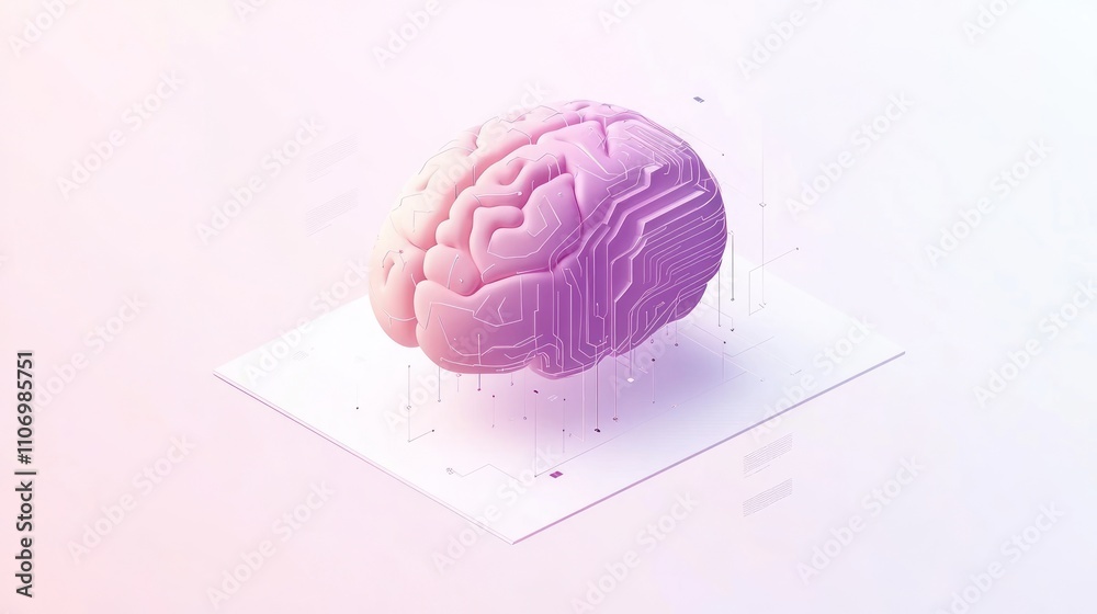Leinwandbilder digital brain illustration with circuit patterns, symbolizing technology and intelligence.