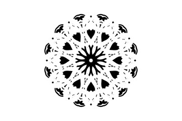 Elegant Mandala Pattern with Central Circle and Symmetrical Geometric Details
