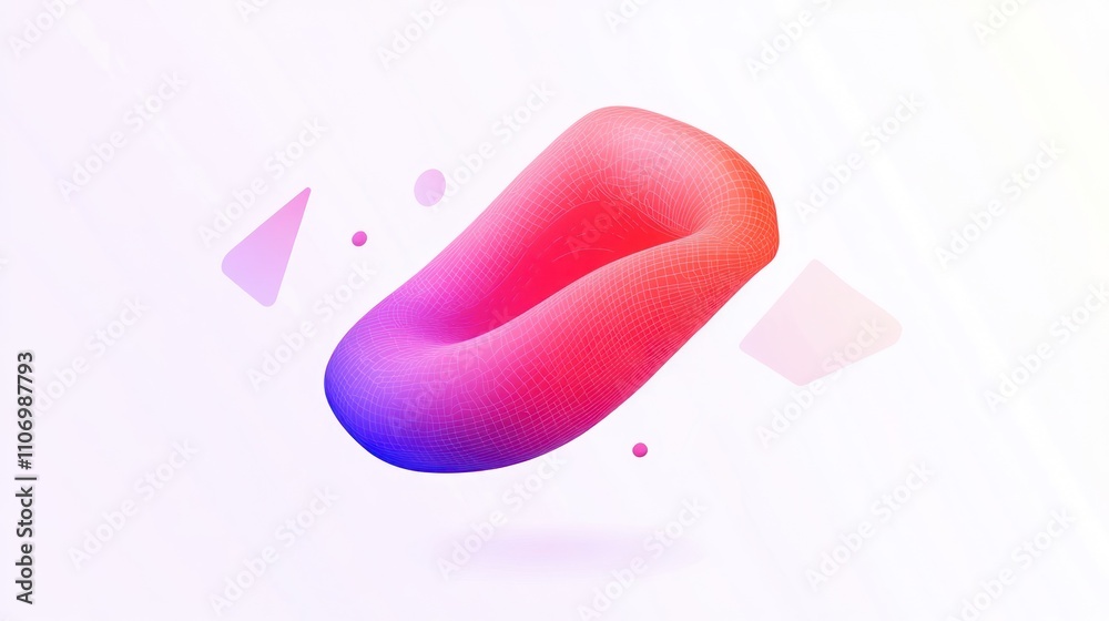 Poster A colorful, abstract shape with a smooth gradient, floating in a minimalistic design.