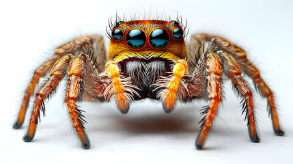Fototapeta premium Amazing Jumping Spider: Eight Legs, Vivid Colors, Close-Up View