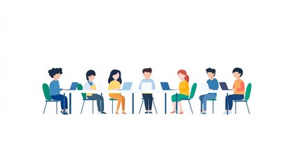 Diverse Group of Young Professionals Collaborating in Modern Workspace