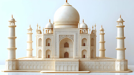 Obraz premium Taj Mahal Model: Exquisite Architecture Detailed Replica, Assemble Now!