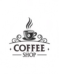 Elegant Black-and-White Coffee Shop Card