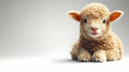 Adorable Lamb: Fluffy, Cute, Sweet, Gentle, Young Animal, Peaceful, Innocent, Farm Animal,  Soft,  Lovely