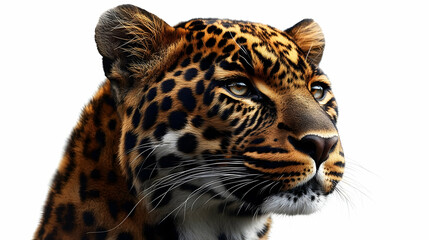 Obraz premium Majestic Leopard: Wild Cat Portrait, Stunning Spots, Feline Beauty, Powerful Gaze, Intense Focus, Nature's Elegance, Wildlife Majesty, Animal Kingdom, Predator Prowess, Big Cat
