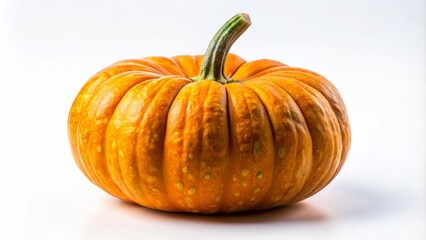 Obraz premium Low Light Photography of a Pumpkin Isolated on White Background, Showcasing Its Unique Texture and Color for Creative Design and Artistic Presentations