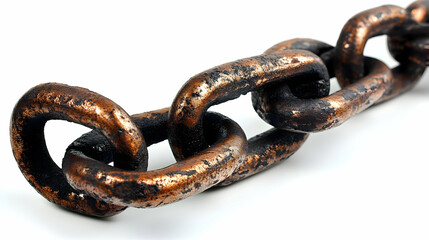 Fototapeta premium Rusty Chain Links: Interconnected Metal Texture