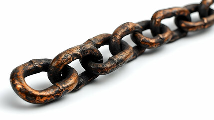 Rusty Chain Links: Close-up Metal Texture and Detail