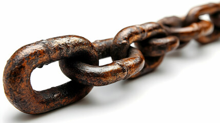 Rusty Chain Links: Close-Up Texture, Industrial Strength, Metal, Corrosion, Aged, Brown,  Antique, Object, Detail, Macro
