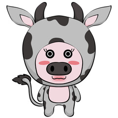 Cute wild animal cartoon characters, chubby and round.