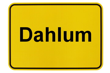 Illustration eines Ortsschildes der Gemeinde Dahlum in Niedersachsen