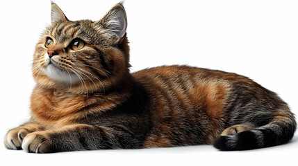 Fototapeta premium Adorable Tabby Cat Lying Down, Relaxing Pet