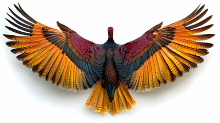 Obraz premium Majestic Bird Wings Spread, Vibrant Feathers, Avian Beauty