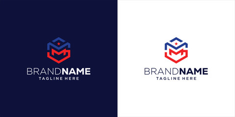 Creative Hexagon MG Letter Logo Design, Design Inspiration, Illustration, Vector