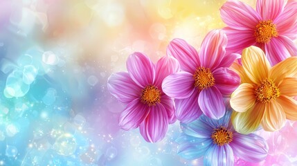 Obraz premium Vibrant Floral Bouquet with Soft, Blurry Background
