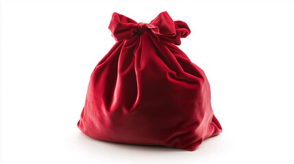Christmas Gift Bag on White Background
