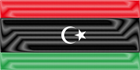 Libya Independence Day December 24. Scribble style Libya flag vector background. Poster, card, banner.